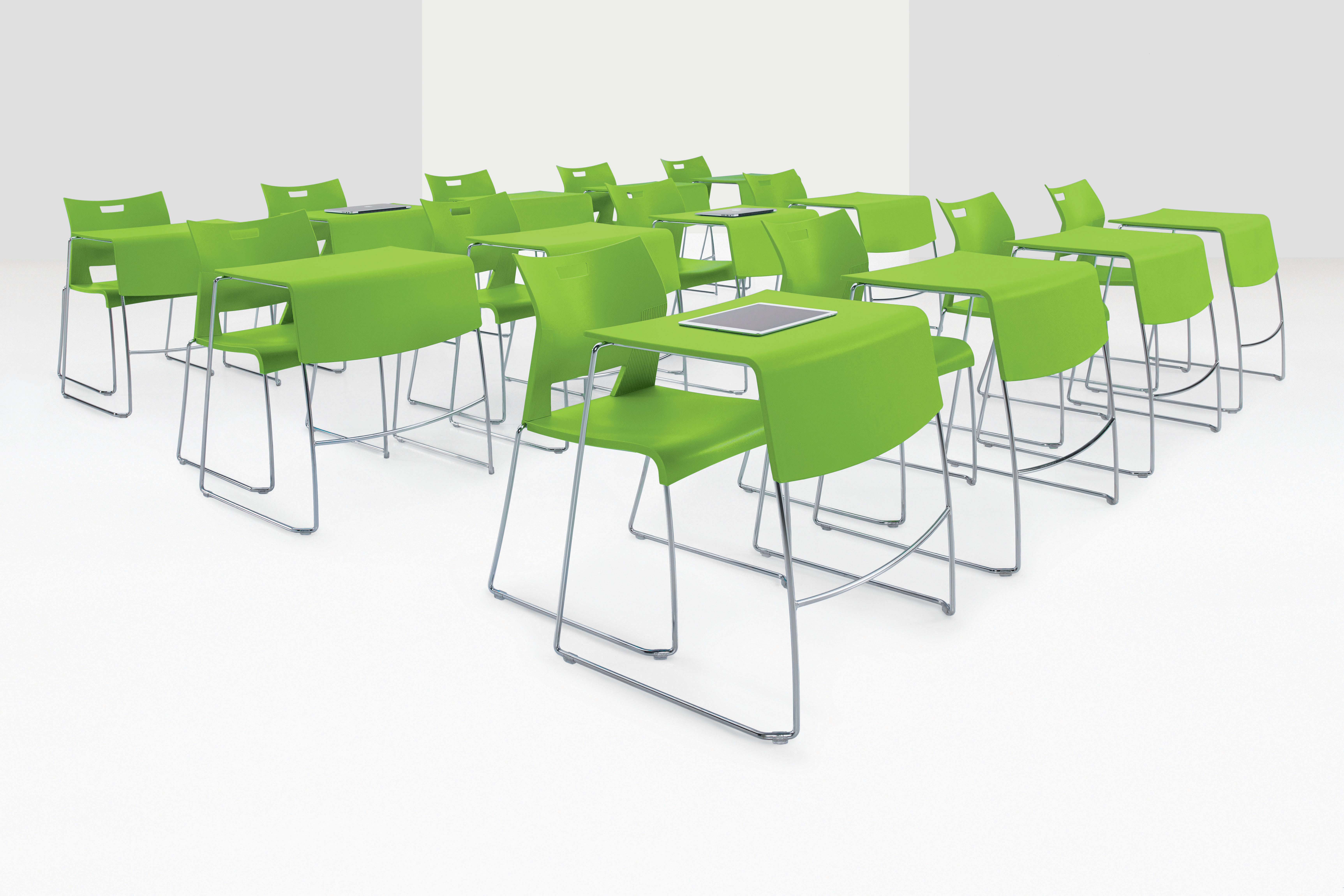 Global Furniture Group, Duet™ stacking tables are easy to configure, quick to stack and simple to store. Duet turns any