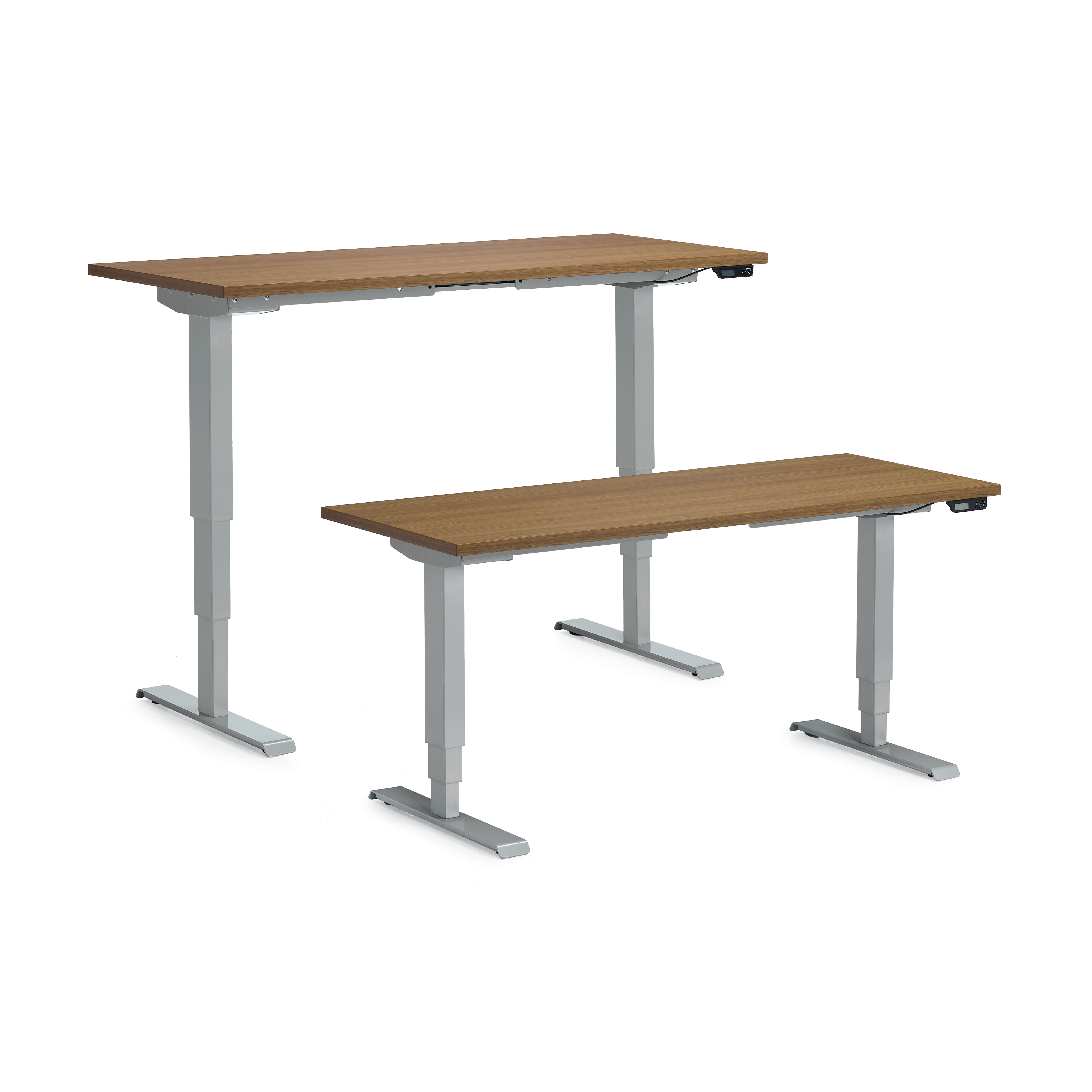 F/&F Furniture Group 57.25 Gray and Black Trapezoid Table with Height Adjustable Roller Legs