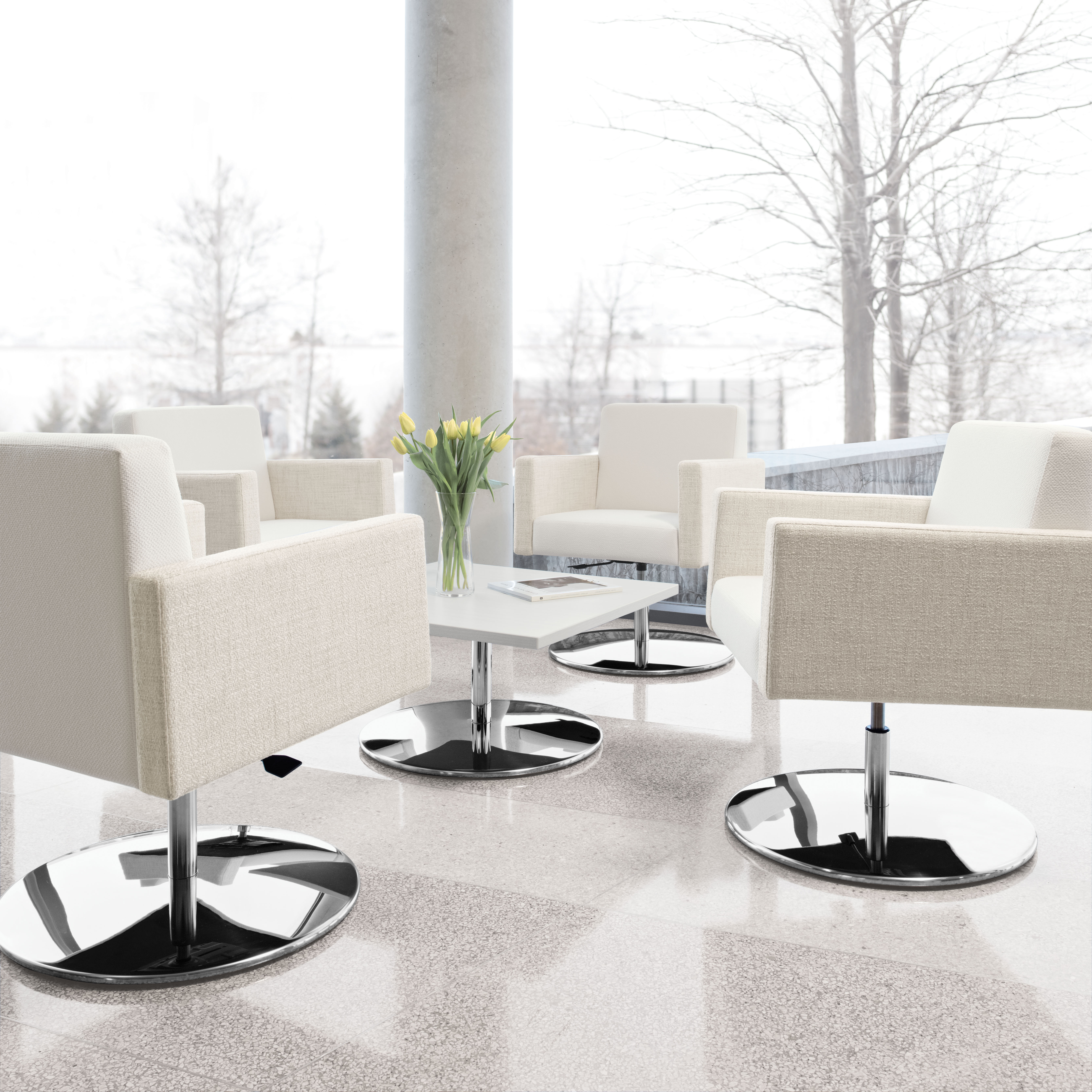 Global Furniture Group, Jeo is a contemporary, retro-inspired series with versatility for a variety of workplace