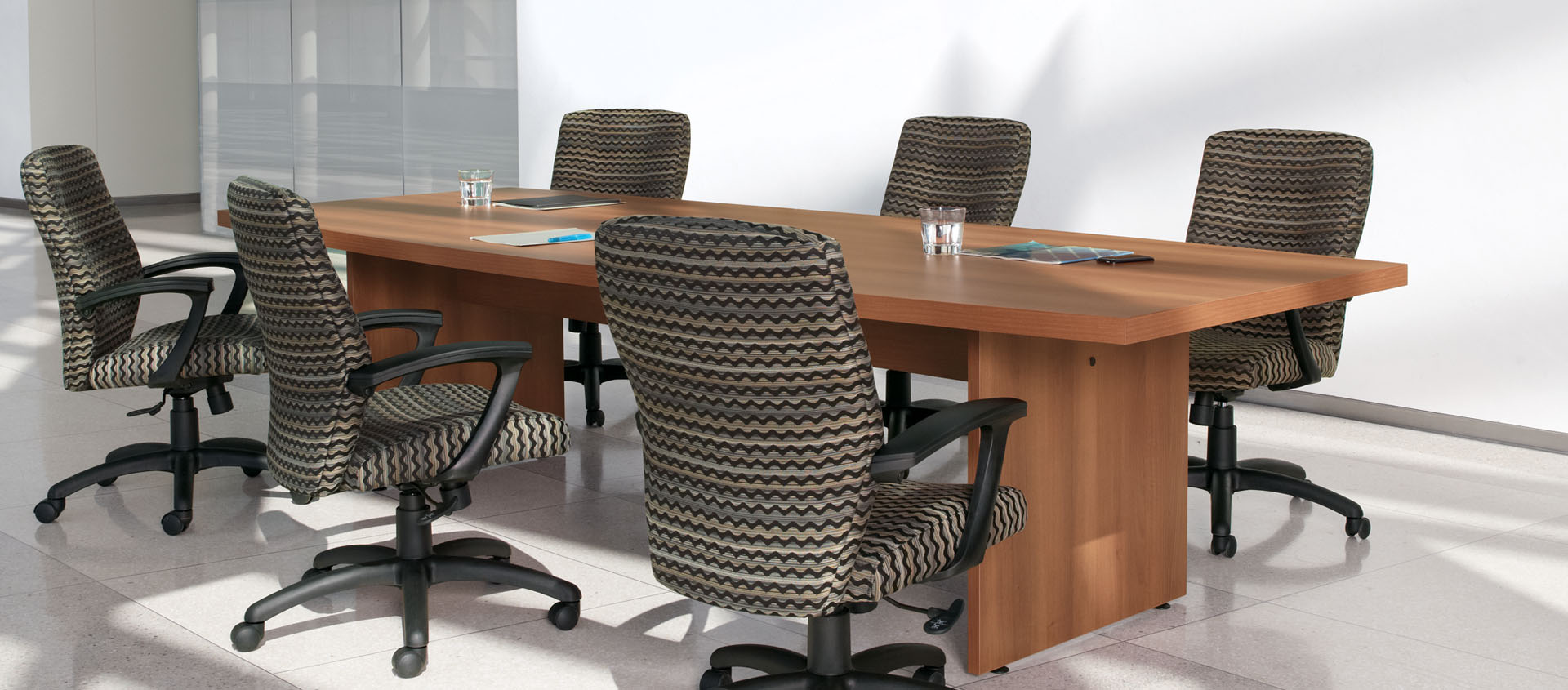 Image of boardroom furniture showing tables and chairs