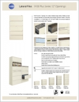 Fiche de vente pour classeurs latéraux gamme 9100 Plus à ouvertures de 12 po Brochure Cover