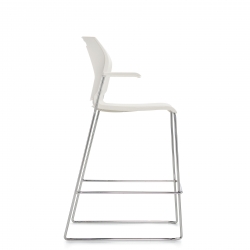 Tabouret de bar avec accoudoirs, assise et dossier en polypropylène Image Thumbnail
