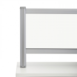 Cloison givrée transparente relevée, argent Image Thumbnail