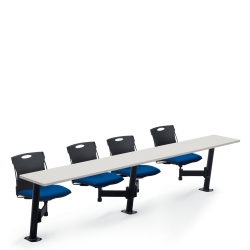 Flex-Nest Seat Tops with Four Seater Worksurface & Seat Posts Model Thumbnail