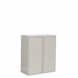 Armoire de rangement, deux portes, une tablette fixe, une tablette réglable, poignée intégrée pleine largeur Model Thumbnail