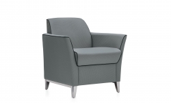 Fauteuil club, pieds en aluminium et passepoil contrastant Model Thumbnail