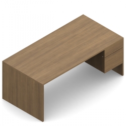 Bureau à un caisson, 66 po L x 29,69 po P, un tiroir simple et un tiroir classeur - droite Bureau à un caisson, 66 po L x 29,69 po P, un tiroir simple et un tiroir classeur - droite Model Thumbnail