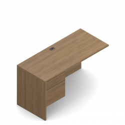 Retour affleurant, 48 po L x 24 po P, un tiroir simple et un tiroir classeur - gauche Retour affleurant, 48 po L x 24 po P, un tiroir simple et un tiroir classeur - gauche Model Thumbnail