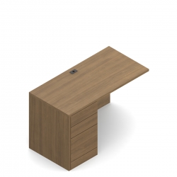 Retour affleurant, 48 po L x 24 po P, deux tiroirs de rangement et un tiroir classeur - gauche Retour affleurant, 48 po L x 24 po P, deux tiroirs de rangement et un tiroir classeur - gauche Model Thumbnail