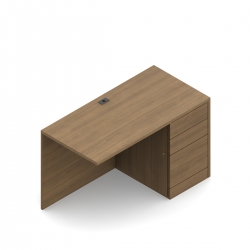 Retour affleurant pleine hauteur, 42 po L x 24 po P, deux tiroirs de rangement et un tiroir classeur - droite Retour affleurant pleine hauteur, 42 po L x 24 po P, deux tiroirs de rangement et un tiroir classeur - droite Model Thumbnail
