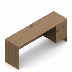 Bahut avec retrait pour les genoux, 72 po L x 20 po, un tiroir simple et un tiroir classeur - droite Bahut avec retrait pour les genoux, 72 po L x 20 po, un tiroir simple et un tiroir classeur - droite Model Thumbnail