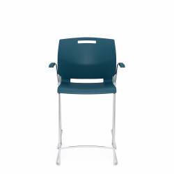 Tabouret de comptoir avec accoudoirs, assise et dossier en polypropylène Model Thumbnail