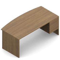 Bureau à devant arqué à un caisson, 72 po L x 36 po P, un tiroir de rangement et un tiroir classeur, droite Bureau à devant arqué à un caisson, 72 po L x 36 po P, un tiroir de rangement et un tiroir classeur, droite Model Thumbnail