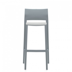 Armless Bar Stool, Upholstered Seat & Polymer Back Model Thumbnail