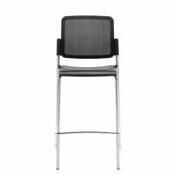 Tabouret de bar sans accoudoirs avec assise en polypropylène et dossier en tissu maillé Sonic – Siège pour salle de formation – Sièges pour salle de formation – Tabouret de bar sans accoudoirs avec assise en polypropylène et dossier en tissu maillé