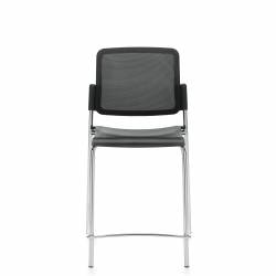 Tabouret de comptoir sans accoudoirs avec assise en polypropylène et dossier en tissu maillé Sonic – Siège pour salle de formation – Sièges pour salle de formation – Tabouret de comptoir sans accoudoirs avec assise en polypropylène et dossier en tissu maillé