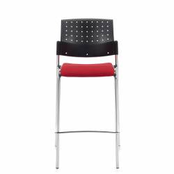 Tabouret de bar sans accoudoirs avec assise rembourrée et dossier en polypropylène Sonic – Sièges pour salle de formation –Tabouret de bar sans accoudoirs avec assise rembourrée et dossier en polypropylène