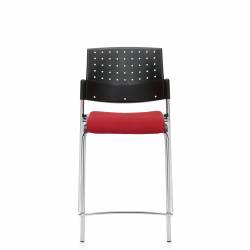 Tabouret de comptoir sans accoudoirs avec assise rembourrée et dossier en polypropylène Sonic – Siège pour salle de formation – Sièges pour salle de formation – Tabouret de comptoir sans accoudoirs avec assise rembourrée et dossier en polypropylène