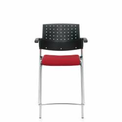 Tabouret de comptoir avec accoudoirs, assise rembourrée et dossier en polypropylène Sonic – Siège pour salle de formation – Sièges pour salle de formation – Tabouret de comptoir avec accoudoirs, assise rembourrée et dossier en polypropylène