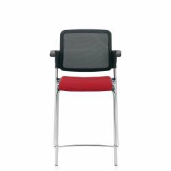 Tabouret de comptoir avec accoudoirs, assise rembourrée et dossier en tissu maillé Sonic – Siège pour salle de formation – Sièges pour salle de formation – Tabouret de comptoir avec accoudoirs, assise rembourrée et dossier en tissu maillé