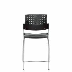 Tabouret de comptoir sans accoudoirs avec assise et dossier en polypropylène Sonic – Siège pour salle de formation – Sièges pour salle de formation – Tabouret de comptoir sans accoudoirs avec assise et dossier en polypropylène
