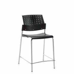 Tabouret de comptoir sans accoudoirs avec assise et dossier en polypropylène Sonic – Siège pour salle de formation – Sièges pour salle de formation – Tabouret de comptoir sans accoudoirs avec assise et dossier en polypropylène