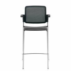 Tabouret de bar avec accoudoirs, assise en polypropylène et dossier en tissu maillé Sonic – Siège pour salle de formation – Sièges pour salle de formation – Tabouret de bar avec accoudoirs, assise en polypropylène et dossier en tissu maillé