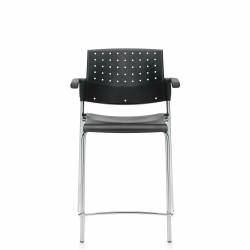 Tabouret de comptoir avec accoudoirs et assise et dossier en polypropylène Sonic – Siège pour salle de formation – Sièges pour salle de formation – Tabouret de comptoir avec accoudoirs et assise et dossier en polypropylène