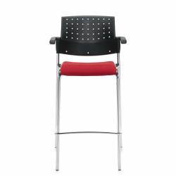 Tabouret de bar avec accoudoirs, assise rembourrée et dossier en polypropylène Sonic – Siège pour salle de formation – Sièges pour salle de formation – Tabouret de bar avec accoudoirs, assise rembourrée et dossier en polypropylène