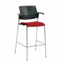 Sonic - classroom chairs - classroom seating - Bar Stool with Arms, Upholstered Seat & Polypropylene Back