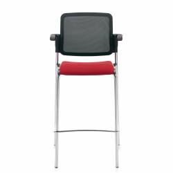 Tabouret de bar avec accoudoirs, assise rembourrée et dossier en tissu maillé Sonic – Siège pour salle de formation – Sièges pour salle de formation – Tabouret de bar avec accoudoirs, assise rembourrée et dossier en tissu maillé