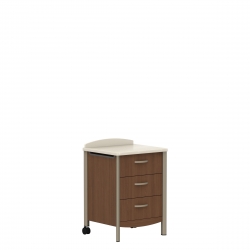 Armoire de chevet avec dessus en Corian, roulettes arrière et trois tiroirs Model Thumbnail