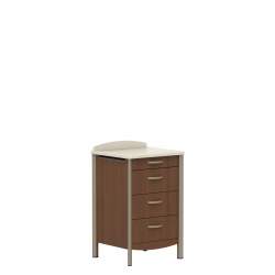 Armoire de chevet avec dessus en Corian, trois tiroirs et étagère rétractable Model Thumbnail