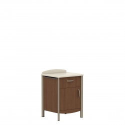 Armoire de chevet avec dessus en Corian, tiroir et porte ouvrant vers la gauche Model Thumbnail
