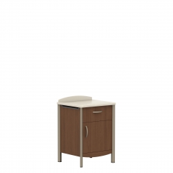 Armoire de chevet avec dessus en Corian, tiroir et porte ouvrant vers la droite Model Thumbnail