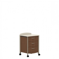 Armoire de chevet avec dessus en Corian, quatre roulettes et trois tiroirs Model Thumbnail