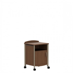 Armoire de chevet, quatre roulettes, porte ouvrant vers la gauche et étagère fixe Model Thumbnail