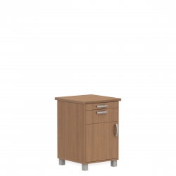 Bedside Cabinet, Metal Legs, Pull Out Shelf & Drawer, Left Opening Door Model Thumbnail