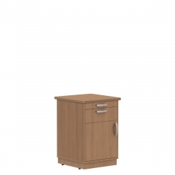 Bedside Cabinet, Plinth Base, Pull Out Shelf & Drawer, Left Opening Door Model Thumbnail