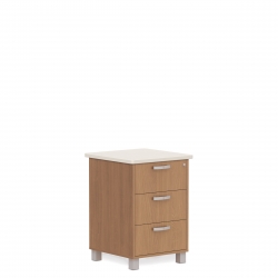 Meuble de chevet avec dessus en Corian, pieds en métal et trois tiroirs Model Thumbnail