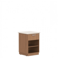 Bedside Cabinet with Corian Top, Plinth Base, Drawer, Adjustable Shelf Model Thumbnail