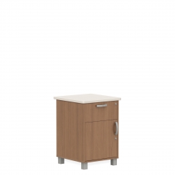 Bedside Cabinet with Corian Top, Metal Legs, Drawer, Left Opening Door Model Thumbnail