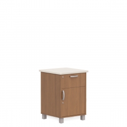 Bedside Cabinet with Corian Top, Metal Legs, Drawer, Right Opening Door Model Thumbnail