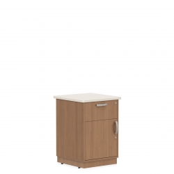 Bedside Cabinet with Corian Top, Plinth Base, Drawer, Left Opening Door Model Thumbnail