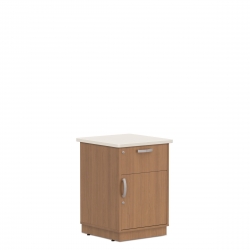 Bedside Cabinet with Corian Top, Plinth Base, Drawer, Right Opening Door Model Thumbnail