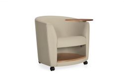 Fauteuil club avec tablette-écritoire à gauche et tablette de rangement, roulettes Fauteuil club avec tablette-écritoire à gauche et tablette de rangement, roulettes Model Thumbnail