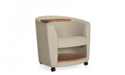 Fauteuil club avec tablette-écritoire à droite et tablette de rangement, roulettes Fauteuil club avec tablette-écritoire à droite et tablette de rangement, roulettes Model Thumbnail