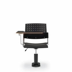 Siège fonctionnel sans accoudoirs avec tablette-écritoire à droite, assise et dossier en polypropylène et piétement sur socle Sonic – Siège pour salle de formation – Sièges pour salle de formation – Siège fonctionnel sans accoudoirs avec tablette-écritoire à droite, assise et dossier en polypropylène et piétement sur socle