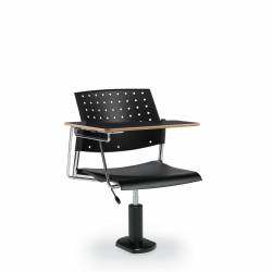 Siège fonctionnel sans accoudoirs avec tablette-écritoire à droite, assise et dossier en polypropylène et piétement sur socle Sonic – Siège pour salle de formation – Sièges pour salle de formation – Siège fonctionnel sans accoudoirs avec tablette-écritoire à droite, assise et dossier en polypropylène et piétement sur socle
