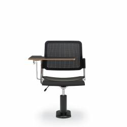 Siège fonctionnel sans accoudoirs avec tablette-écritoire à droite, assise en polypropylène, dossier en tissu maillé et piétement sur socle Sonic – Siège pour salle de formation – Sièges pour salle de formation – Siège fonctionnel sans accoudoirs avec tablette-écritoire à droite, assise en polypropylène, dossier en tissu maillé et piétement sur socle